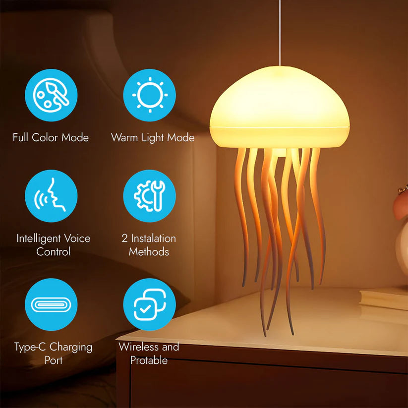 Drifting Serenity: A Portable Jellyfish Aquarium of Light